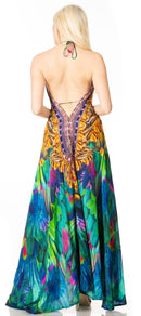 Sakkas Lizi 2 Women's Maxi High-Low Halter Handkerchief Dress Beach Party Vacation