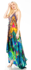 Sakkas Lizi 2 Women's Maxi High-Low Halter Handkerchief Dress Beach Party Vacation