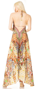 Sakkas Lizi 2 Women's Maxi High-Low Halter Handkerchief Dress Beach Party Vacation