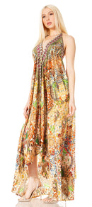 Sakkas Lizi 2 Women's Maxi High-Low Halter Handkerchief Dress Beach Party Vacation