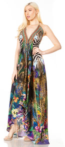 Sakkas Lizi 2 Women's Maxi High-Low Halter Handkerchief Dress Beach Party Vacation