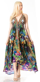 Sakkas Lizi 2 Women's Maxi High-Low Halter Handkerchief Dress Beach Party Vacation