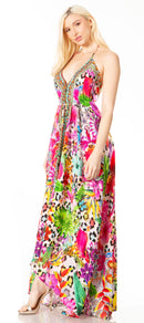 Sakkas Lizi 2 Women's Maxi High-Low Halter Handkerchief Dress Beach Party Vacation