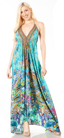 Sakkas Lizi 2 Women's Maxi High-Low Halter Handkerchief Dress Beach Party Vacation
