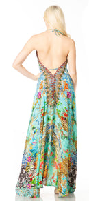 Sakkas Lizi 2 Women's Maxi High-Low Halter Handkerchief Dress Beach Party Vacation