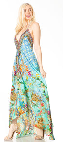 Sakkas Lizi 2 Women's Maxi High-Low Halter Handkerchief Dress Beach Party Vacation