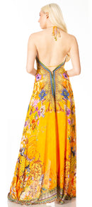 Sakkas Lizi 2 Women's Maxi High-Low Halter Handkerchief Dress Beach Party Vacation