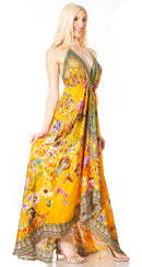 Sakkas Lizi 2 Women's Maxi High-Low Halter Handkerchief Dress Beach Party Vacation