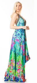 Sakkas Lizi 2 Women's Maxi High-Low Halter Handkerchief Dress Beach Party Vacation