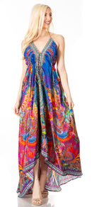 Sakkas Lizi 2 Women's Maxi High-Low Halter Handkerchief Dress Beach Party Vacation