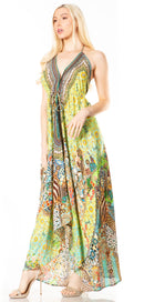 Sakkas Lizi 2 Women's Maxi High-Low Halter Handkerchief Dress Beach Party Vacation