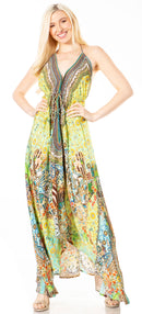 Sakkas Lizi 2 Women's Maxi High-Low Halter Handkerchief Dress Beach Party Vacation