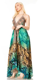 Sakkas Lizi 2 Women's Maxi High-Low Halter Handkerchief Dress Beach Party Vacation