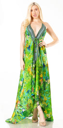 Sakkas Lizi 2 Women's Maxi High-Low Halter Handkerchief Dress Beach Party Vacation