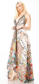 Sakkas Lizi 2 Women's Maxi High-Low Halter Handkerchief Dress Beach Party Vacation