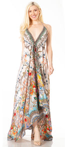 Sakkas Lizi 2 Women's Maxi High-Low Halter Handkerchief Dress Beach Party Vacation