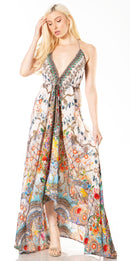 Sakkas Lizi 2 Women's Maxi High-Low Halter Handkerchief Dress Beach Party Vacation