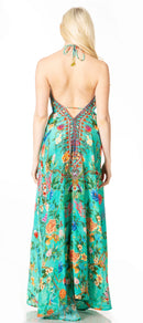 Sakkas Lizi 2 Women's Maxi High-Low Halter Handkerchief Dress Beach Party Vacation