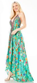 Sakkas Lizi 2 Women's Maxi High-Low Halter Handkerchief Dress Beach Party Vacation