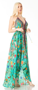 Sakkas Lizi 2 Women's Maxi High-Low Halter Handkerchief Dress Beach Party Vacation