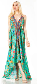 Sakkas Lizi 2 Women's Maxi High-Low Halter Handkerchief Dress Beach Party Vacation