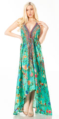 Sakkas Lizi 2 Women's Maxi High-Low Halter Handkerchief Dress Beach Party Vacation#color_534