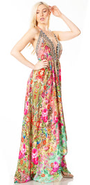 Sakkas Lizi 2 Women's Maxi High-Low Halter Handkerchief Dress Beach Party Vacation