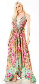 Sakkas Lizi 2 Women's Maxi High-Low Halter Handkerchief Dress Beach Party Vacation