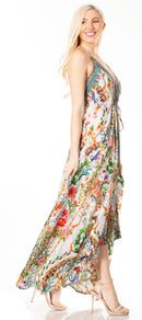 Sakkas Lizi 2 Women's Maxi High-Low Halter Handkerchief Dress Beach Party Vacation