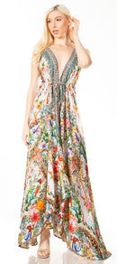 Sakkas Lizi 2 Women's Maxi High-Low Halter Handkerchief Dress Beach Party Vacation