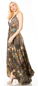 Sakkas Lizi 2 Women's Maxi High-Low Halter Handkerchief Dress Beach Party Vacation