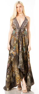 Sakkas Lizi 2 Women's Maxi High-Low Halter Handkerchief Dress Beach Party Vacation