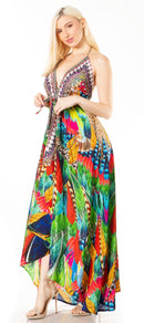 Sakkas Lizi 2 Women's Maxi High-Low Halter Handkerchief Dress Beach Party Vacation