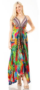 Sakkas Lizi 2 Women's Maxi High-Low Halter Handkerchief Dress Beach Party Vacation