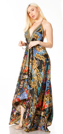 Sakkas Lizi 2 Women's Maxi High-Low Halter Handkerchief Dress Beach Party Vacation