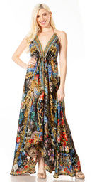 Sakkas Lizi 2 Women's Maxi High-Low Halter Handkerchief Dress Beach Party Vacation