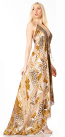 Sakkas Lizi 2 Women's Maxi High-Low Halter Handkerchief Dress Beach Party Vacation