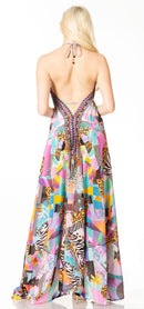 Sakkas Lizi 2 Women's Maxi High-Low Halter Handkerchief Dress Beach Party Vacation