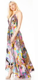 Sakkas Lizi 2 Women's Maxi High-Low Halter Handkerchief Dress Beach Party Vacation