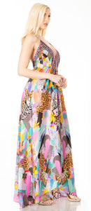 Sakkas Lizi 2 Women's Maxi High-Low Halter Handkerchief Dress Beach Party Vacation