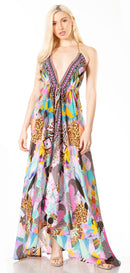 Sakkas Lizi 2 Women's Maxi High-Low Halter Handkerchief Dress Beach Party Vacation