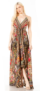 Sakkas Lizi 2 Women's Maxi High-Low Halter Handkerchief Dress Beach Party Vacation