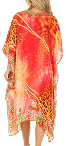 Sakkas MiuMiu Ligthweight Summer Printed Short Caftan Dress / Cover Up