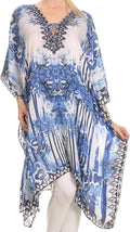 Sakkas Liv Ligthweight Summer Printed Short Caftan Dress / Cover Up#color_Multi-4