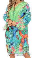 Sakkas Ximena Women's Floral Boho Cocktail Dress Tunic Cover-up V neck Summer#color_461