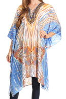 Sakkas Kristy Long Tall Lightweight Caftan Dress / Cover Up With V-Neck Jewels