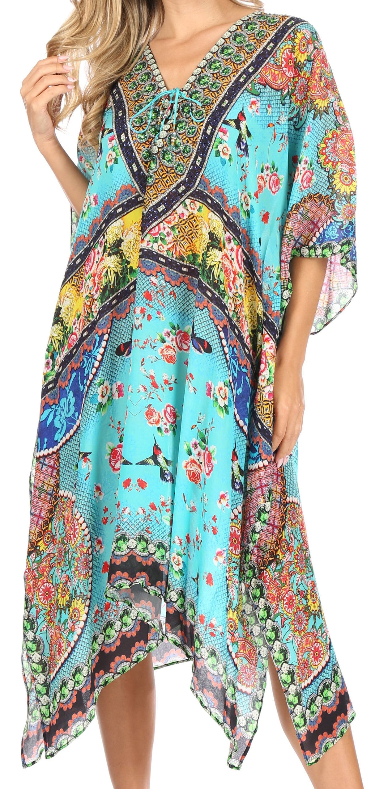 Sakkas Kristy Long Tall Lightweight Caftan Dress / Cover Up