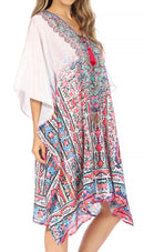 Sakkas Kristy Long Tall Lightweight Caftan Dress / Cover Up With V-Neck Jewels