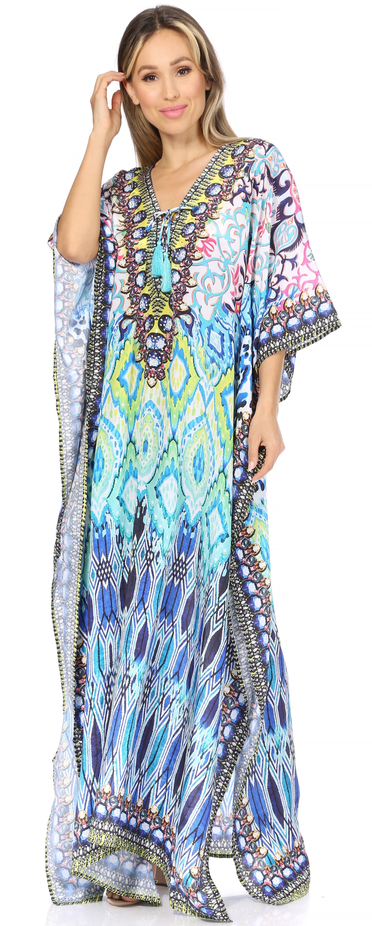 ★waka☆ Buy JENN DRAWCORD KAFTAN | Johnny Was