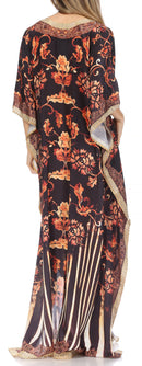 Sakkas  Georgettina Flowy  Rhinestone V Neck Long Caftan Dress / Cover Up